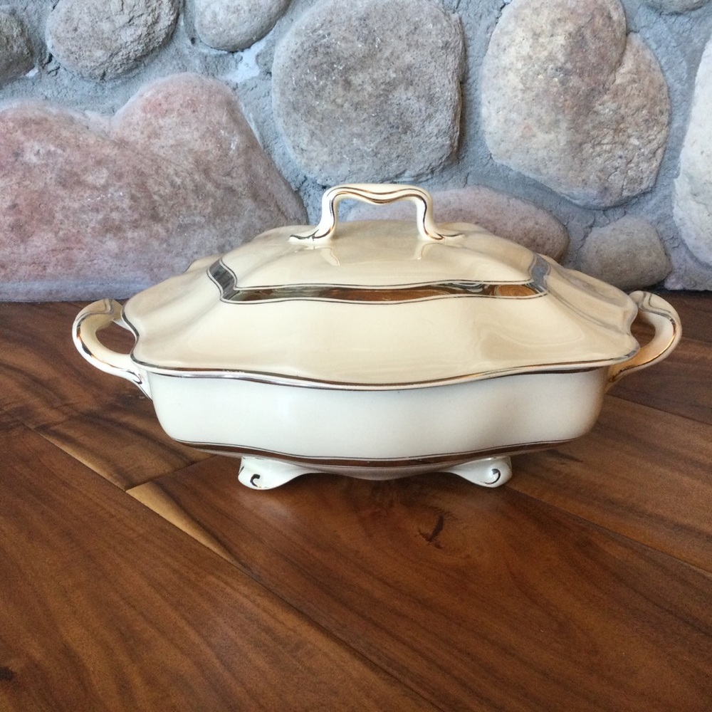 Vintage Johnson Brothers Victorian Serving Dish with Lid England